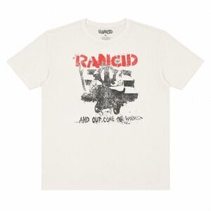 Rancid And Out Come The Wolves Band T-Shirt Mens XL Cream Punk Rock Graphic Tee